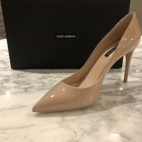 Dolce & Gabbana Shoes - Dolce & Gabbana Nude Patent Pumps cd0039